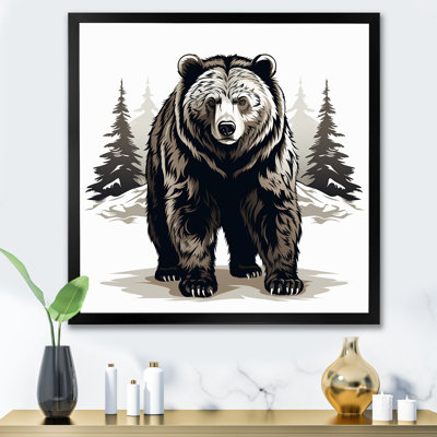 «Curious Bear Winter Forest II - Bear 2», art mural