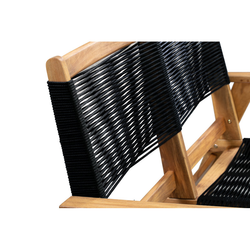 Banc de causeuse de style balkanique Kingsmen, banc en bois Mid Century, fabrication en bois massif, tons chauds de teck