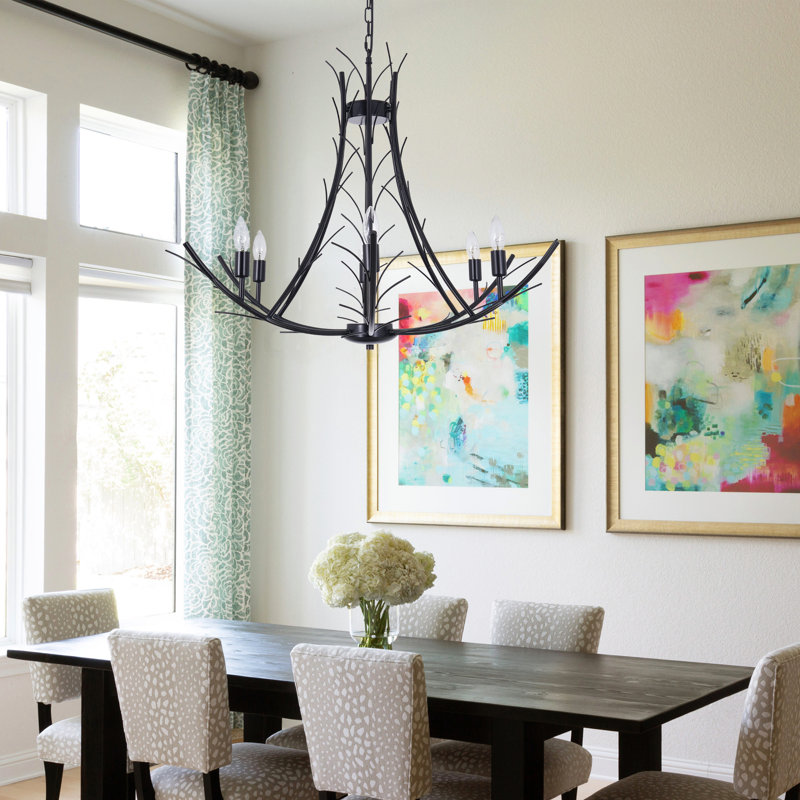 23.6" 6 - Light Dimmable Chandelier