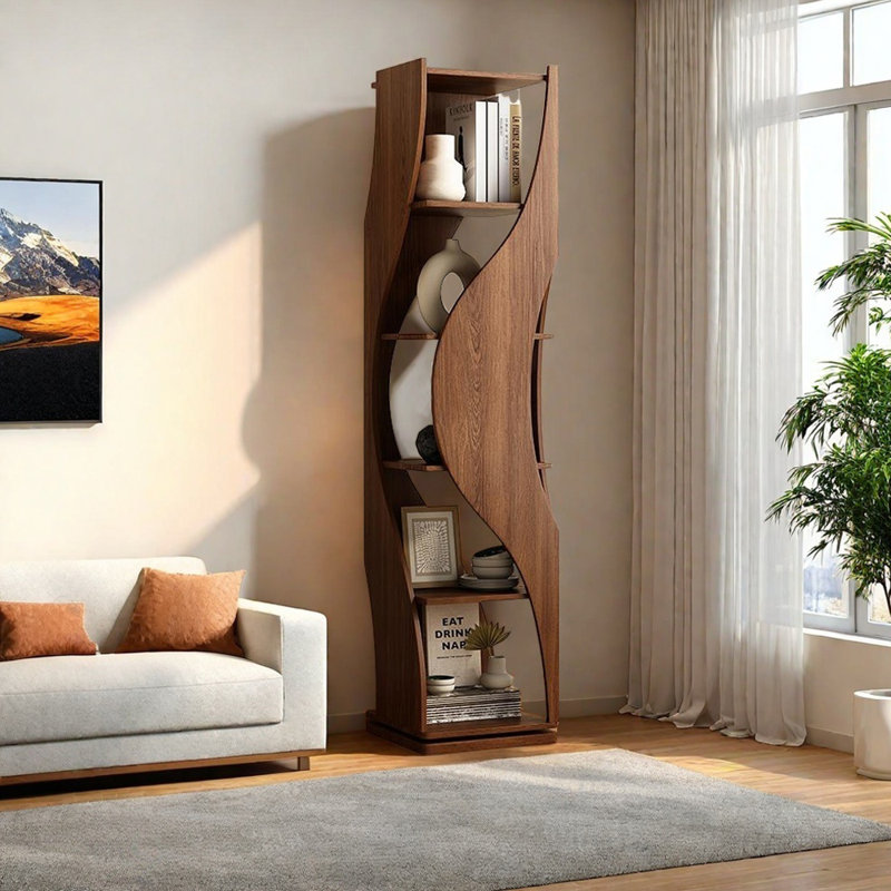 Bibliothèque tournante de style italien, Marron foncé
