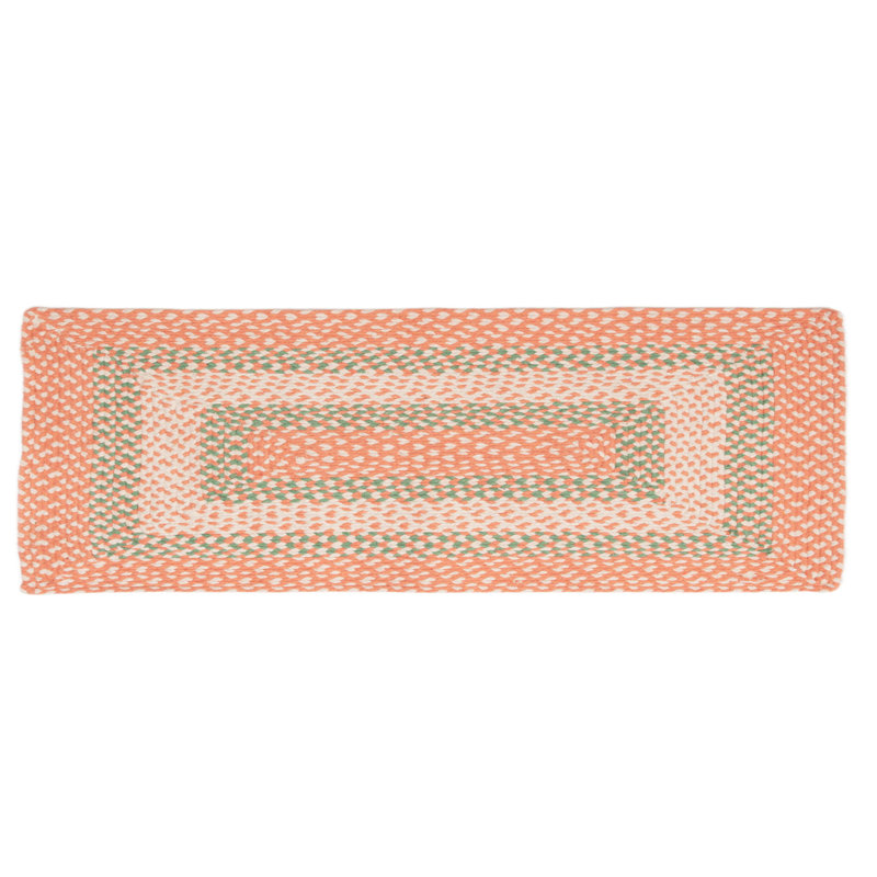 Waterbury Farmhouse Handmade Braided Coral Area Rug, Runner 2' x 6'