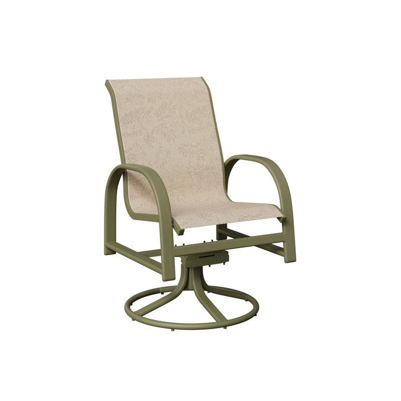 Chaise berçante berçante pivotante Berlin Gardens, Feuillage tropical, Vert sauge