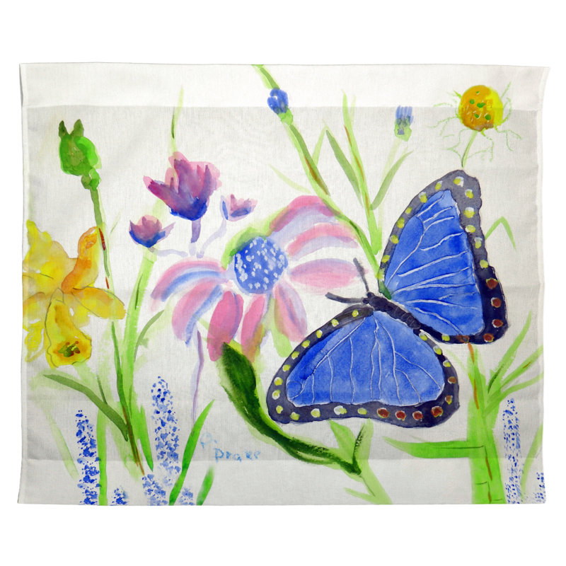 Tapisserie extérieur bleu morpho