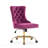 Purple Office Chair, Modern Velvet Upholstered Tufted Button Home Office Chair, With Golden Metal Base, Adjustable Desk Chair Swivel Office Chair-1182969747