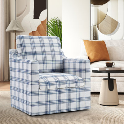 Fauteuil d'appoint pivotant à rayures 32,28 po