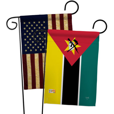 Ensemble de drapeaux décoratifs en polyester 2 faces 19 x 13 po 2 pièces mozambique impressions