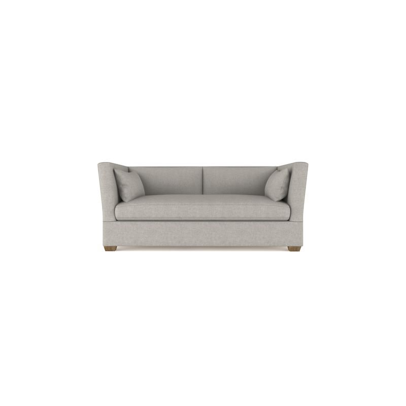 Rivington Flare Square Track-Arm Loveseat, Box Weave Linen Silver Streak, Weathered, 31" H x 72" W x 37" D