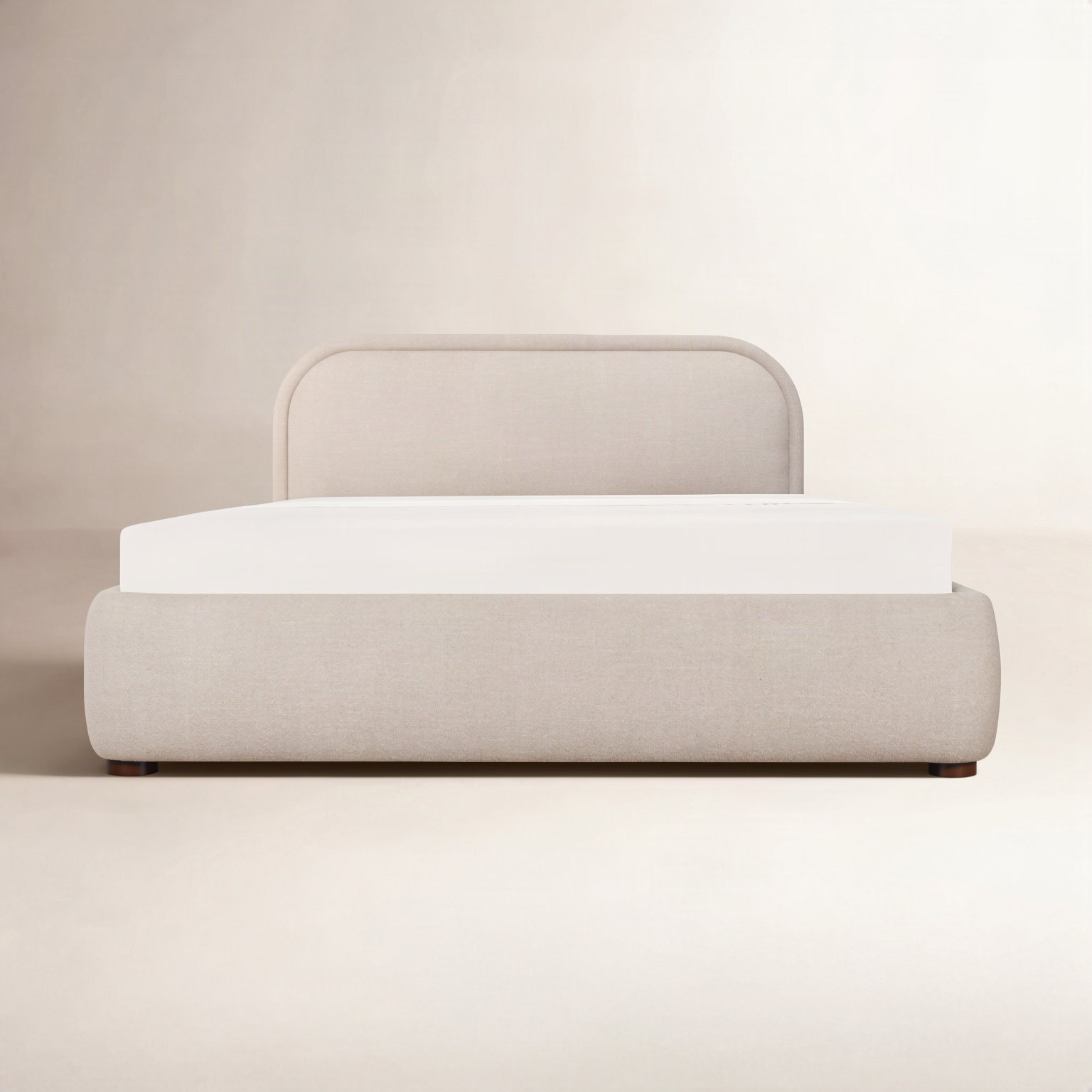 Shonda Linen Upholstered Bed, Queen, Beige