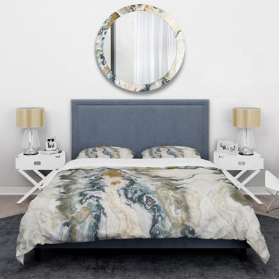 Abstract Duvet Cover Set - Designart Onyx Detail Composition