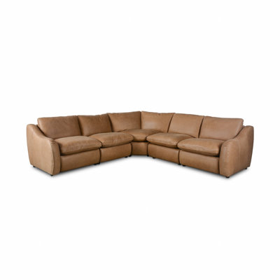 Eastville Upholstered 140.75 " Top Grain Leather Power Reclining L-Shaped Corner Sectional