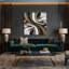 Abstrait aquarelle 26, art mural sur toile grise-1546938584