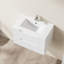 Lavabo encastré blanc de 30 po en céramique pour salle de bain, aspect moderne, structure de haute qualité, facile à nettoyer en céramique, esthétique, durabilité à long terme, simplicité