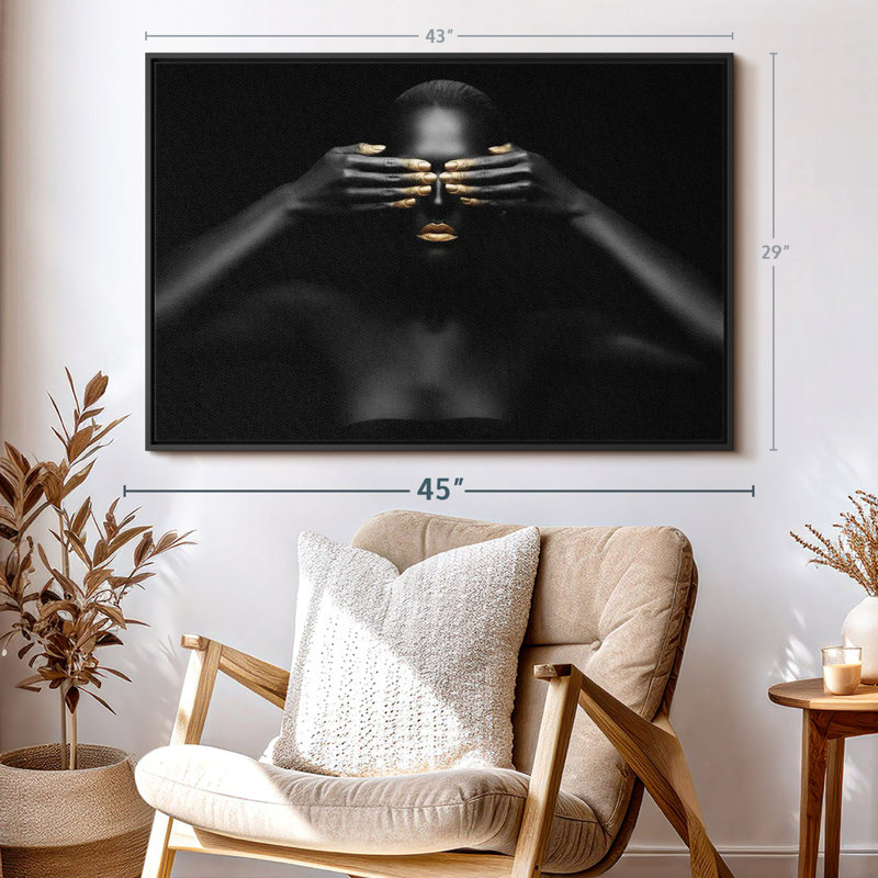 «Black and Gold Beauty Wall Art», H 29 po x l 43 po