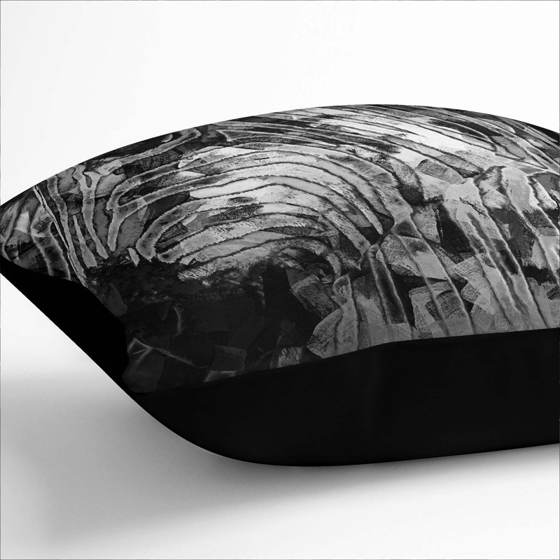 Animal Print Square Cushion, Black, 55cm H x 55cm W x 20cm D