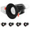 LuxRITE 3 po Projecteur à DEL sans cadre régressé + garniture ronde noire, 5CCT, 15W, 1250LM, CRI90, faisceau à intensité variable à 60 ° Twist N 'Lock et certifié humide, paquet de 4 ETL