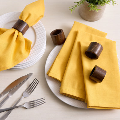  Wooden Band Napkin Ring Set/4