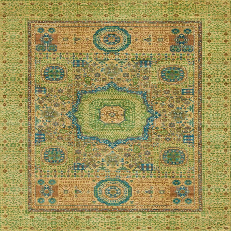 Abstract Indoor Rug, Square 4'