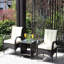 Ensemble de patio extérieur 3 pièces : canapé d'angle avec coussins beiges et table basse - Utilisation : confort et détente