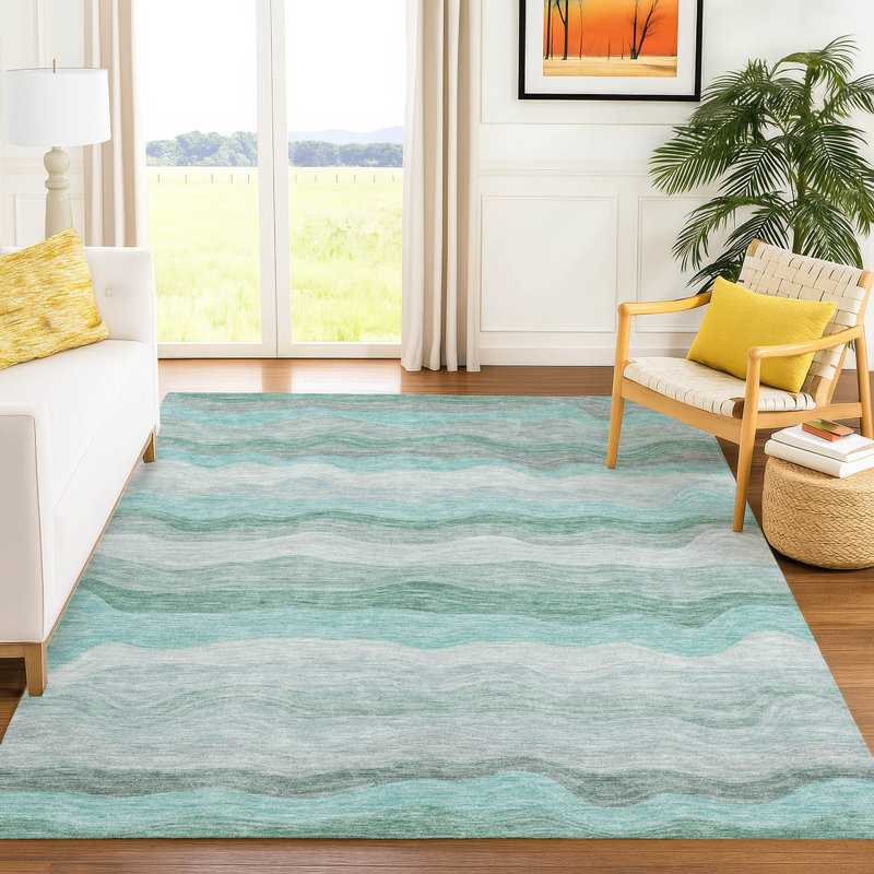 Tapis intérieur / extérieur lavable à la machine Lanphear ACN2397, Rectangle 3' x 5'
