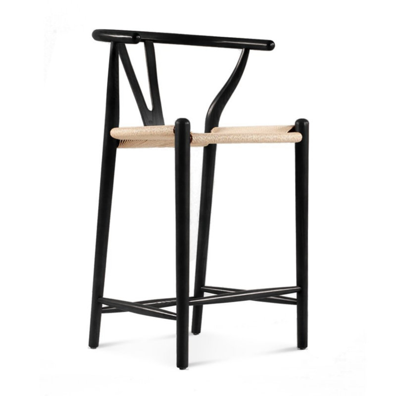 Modern Minimalist Counter Height Stool, Black