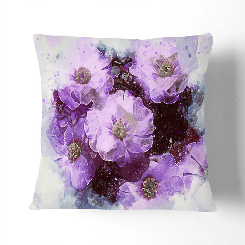 Floral Square Cushion, 55cm H x 55cm W x 20cm D