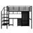 Metal Loft Bed With Table Set And Wardrobe, Full