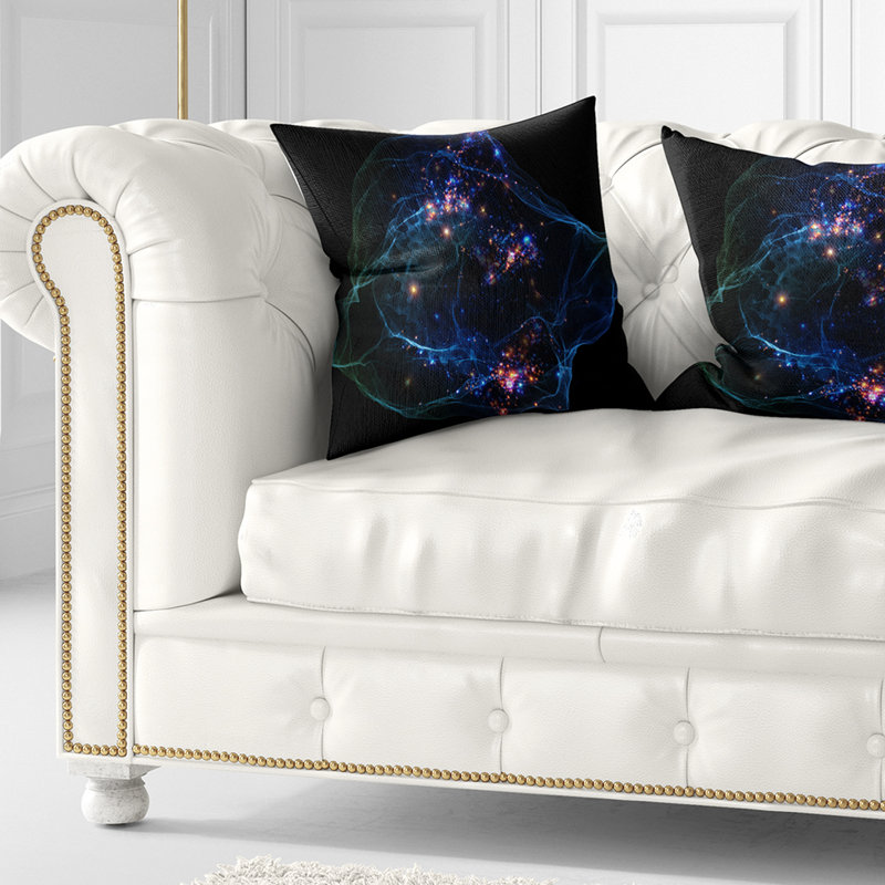  Oreiller abstrait à lumières réseau, 16 po x 1 po, Coussin décoratif