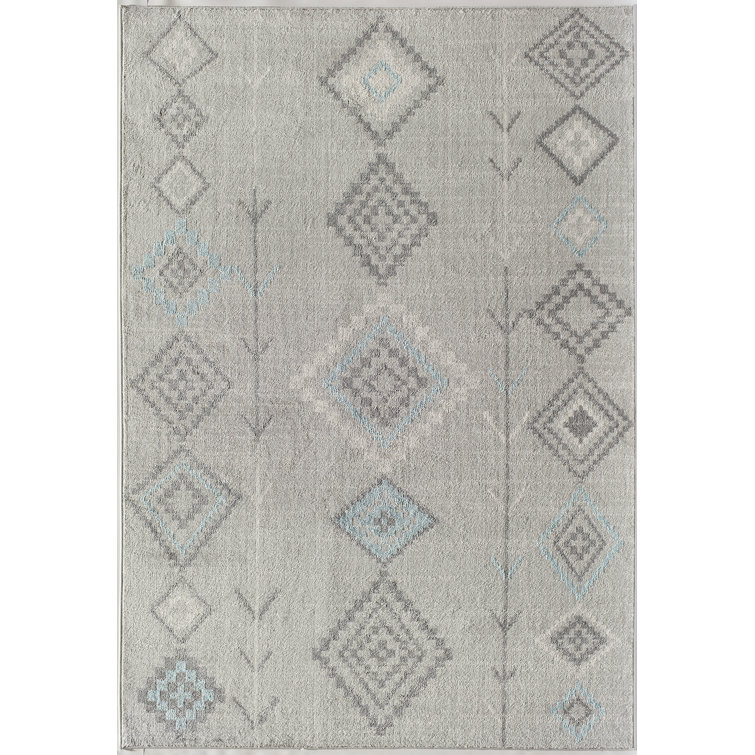 Bodrum Tribal Native Turquoise Area Rug