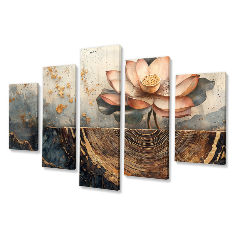 Fleurs de lotus Roots Of TheLake - Fleurs - Art mural moderne pour salon en diamant