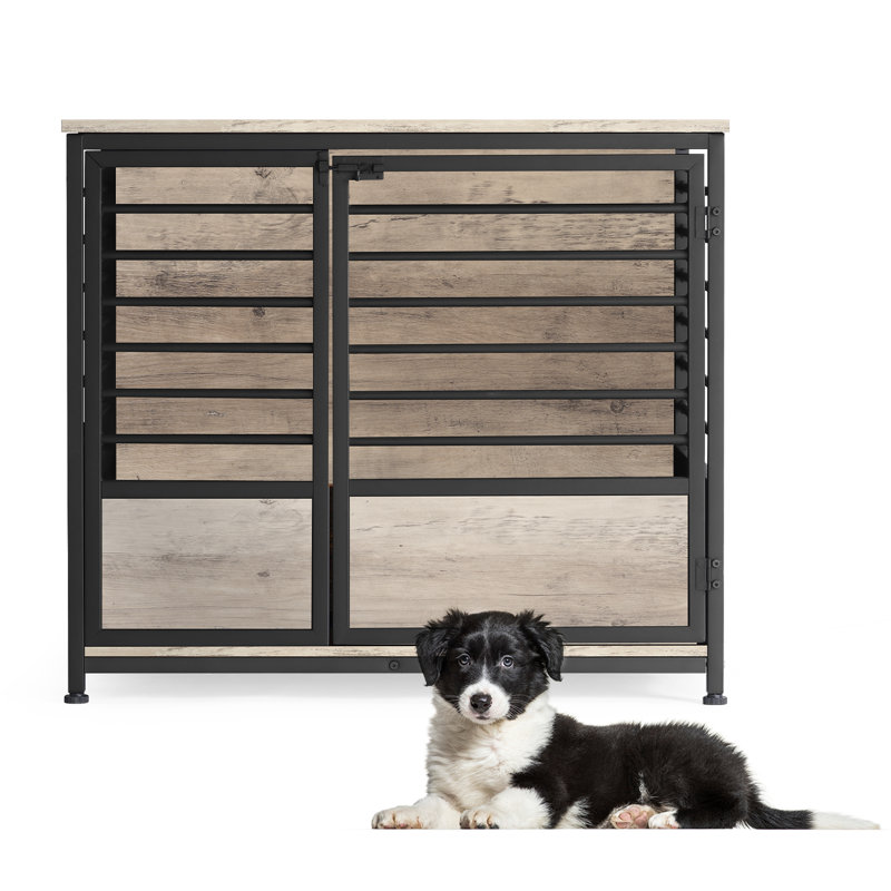 Dog Crate And Side Table, Middle Size,Oak