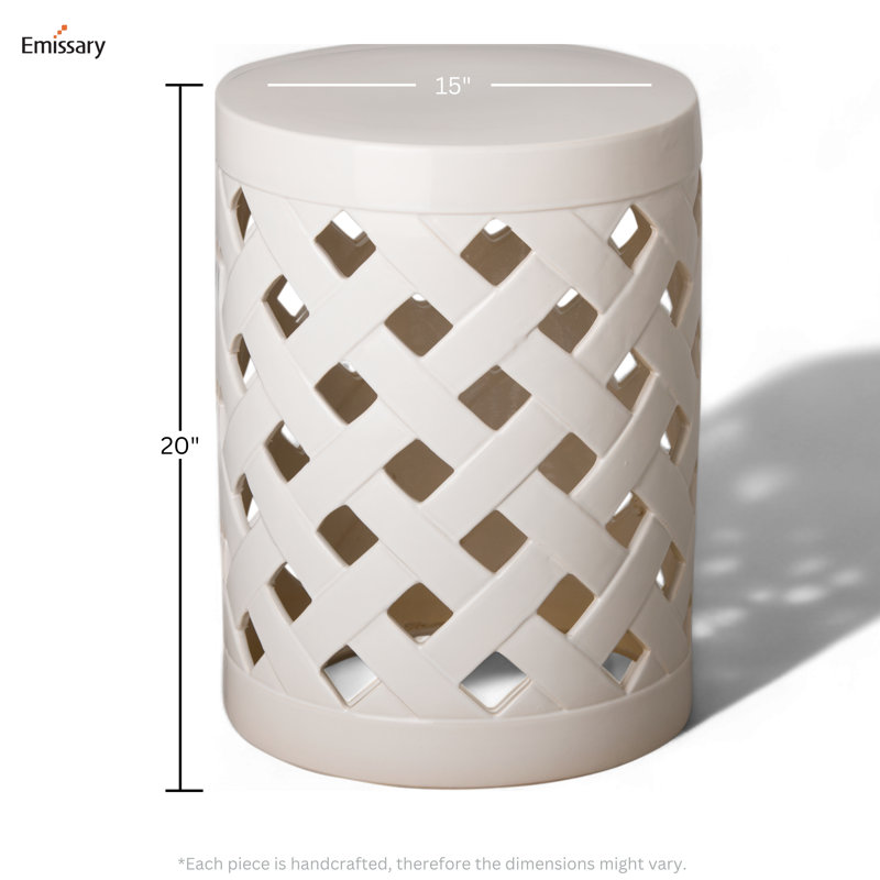 Tabouret Criss Cross blanc 14 x 19 po