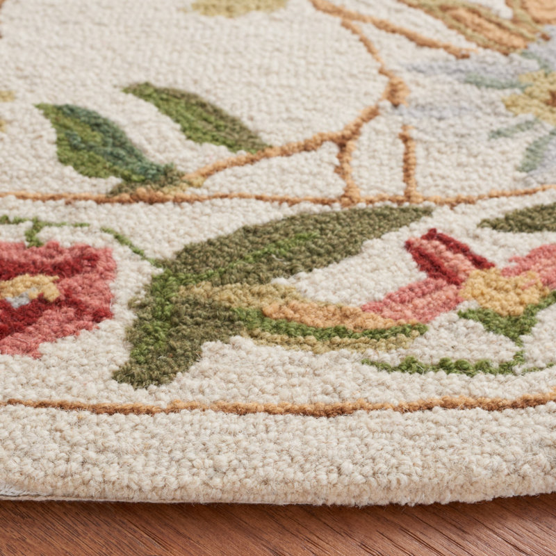 Chelsea Hand Hooked Wool Floral Rug, Round 5'6"