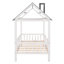 Lit simple en bois avec clôture, couleur neutre, espace semi-fermé pour dormir et jouer en blanc gris, clôture pour jeu