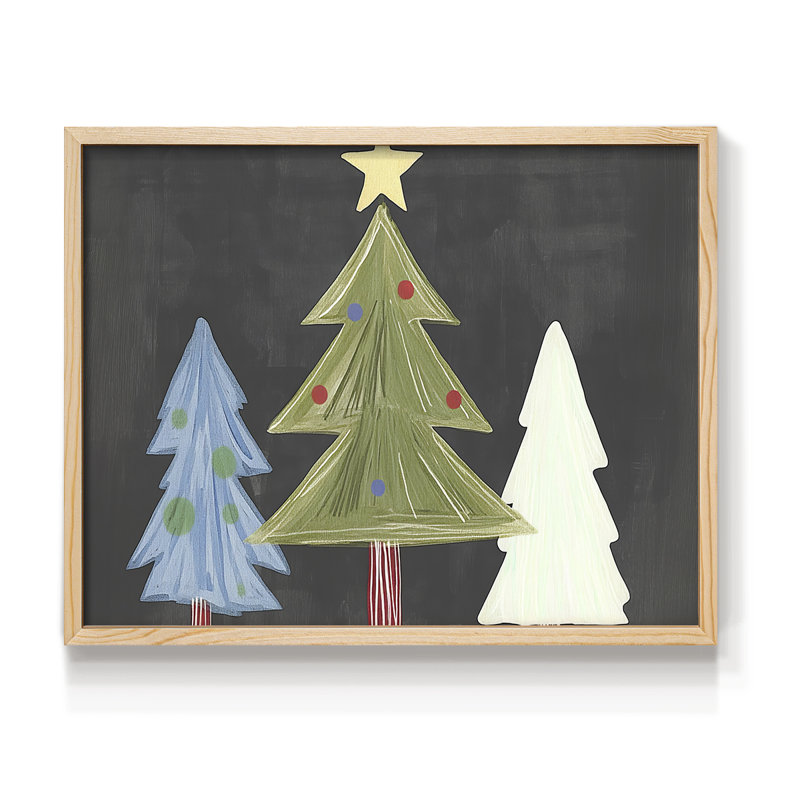 «Chirstmas Art» -XCI -Impression encadrée - Restickable, Naturel, H 16 po x l 20 po