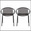 Chaises de salle à manger de patio empilables avec design respirant de style moderne et simple (ensemble de 2), pieds en métal + dossier en plastique-1631990992