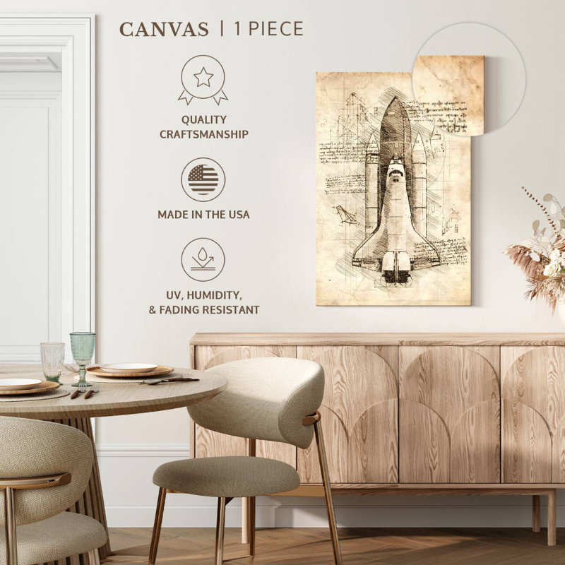 Oberle Space Shuttle Blueprint, 51" H x 34" W