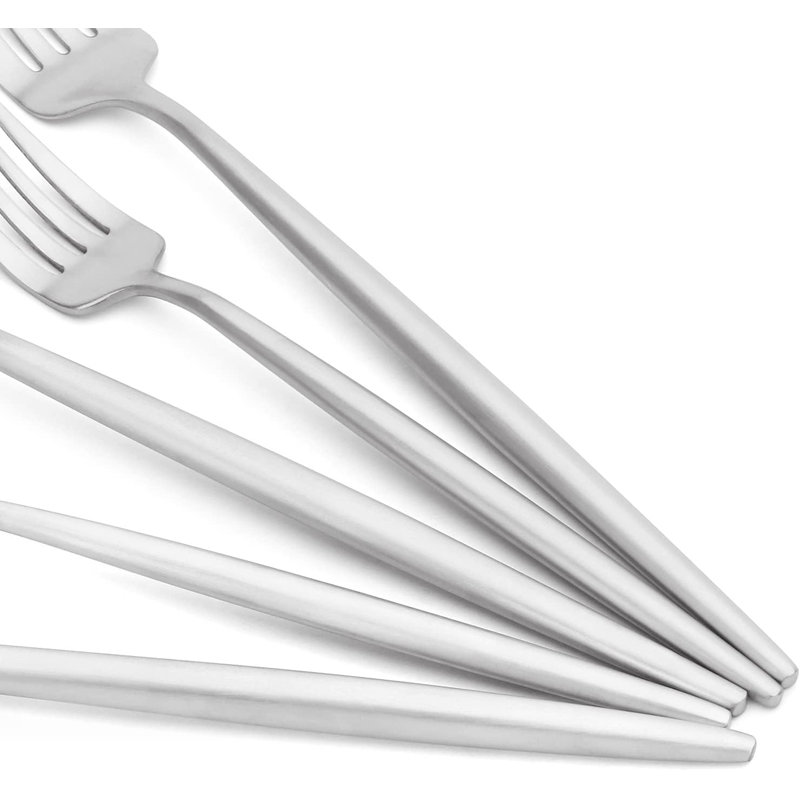 Ensemble de couverts 40 pièces en acier inoxydable, service pour 8, lavable au lave-vaisselle, Argent poli