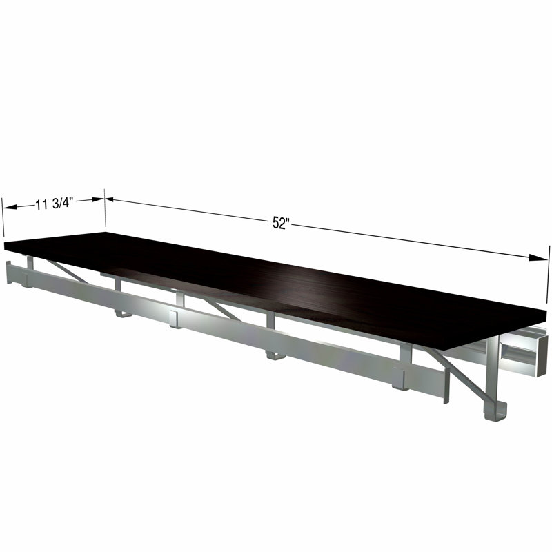 Système de rangement à tablette simple, Espresso, H 8,5 po x l 52 po x P 11,75 po