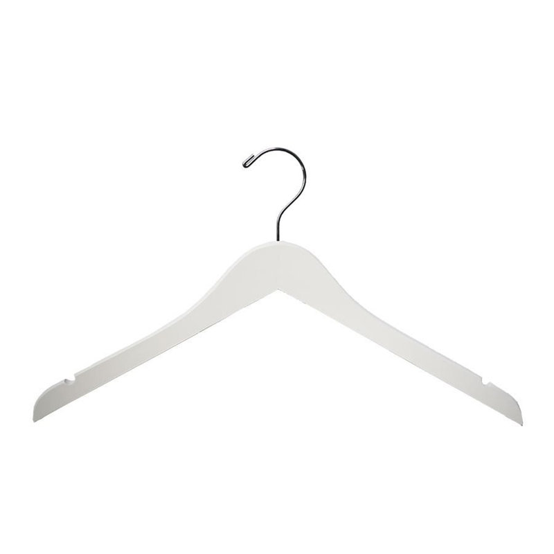 Mccraw Wood Standard Hanger for Dress/Shirt/Sweater, 100, White