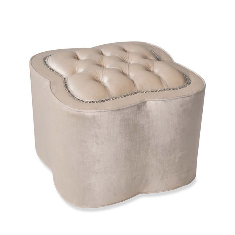 Courbe Cube Ottoman, Champagne Polyester Blend