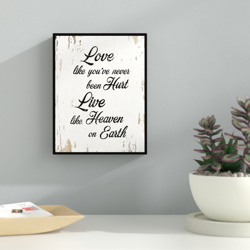 «Love Like You», reproduction d'art textuel sur toile, H 37 po x l 28 po x P 1,2 po