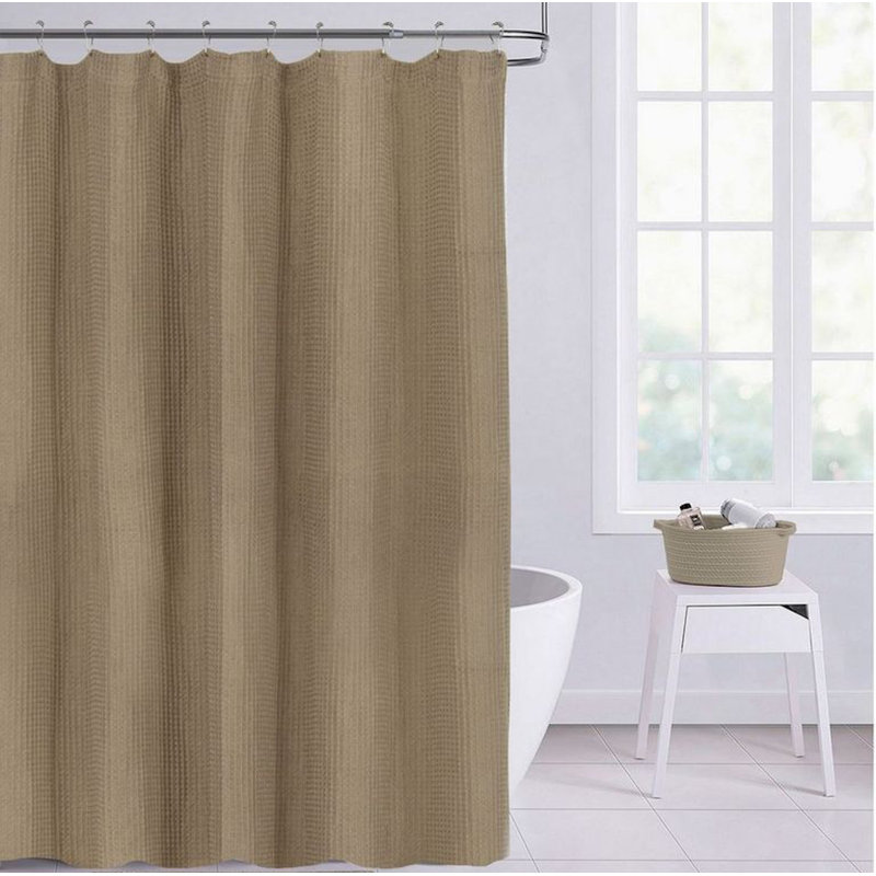 Rideau de douche simple 100% coton, Café