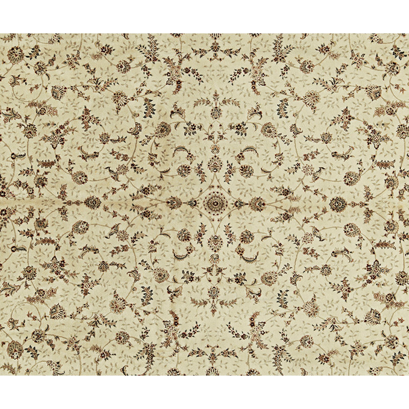 Tapis ivoire noué à la main de haute qualité