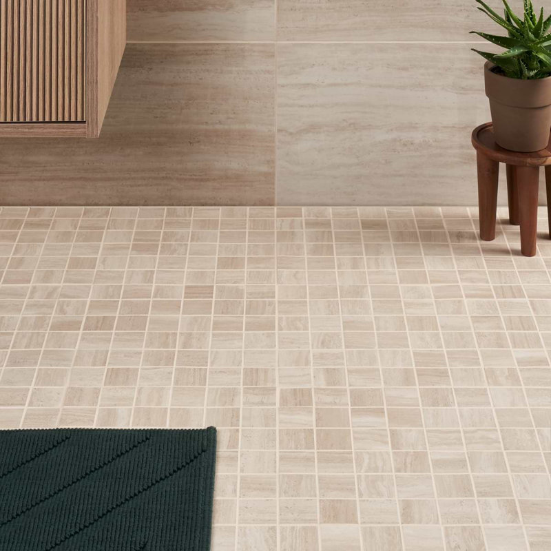 Nashville Beige 2X2 Matte Porcelain Mosaic Tile, Beige Matte