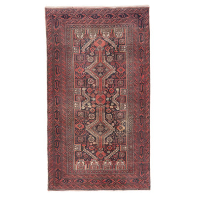 Tapis noir, rouge Melis 3 pi 3 po x 5 pi 8 po