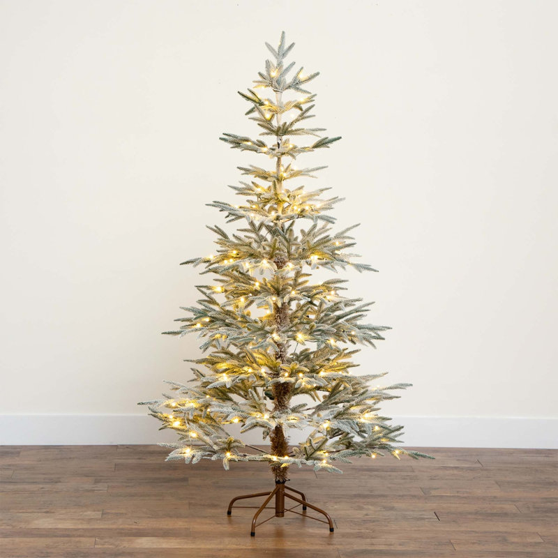 6 pi Sapin de Noël artificiel pré-éclairé avec 150 lumières DEL blanc chaud, 6ft