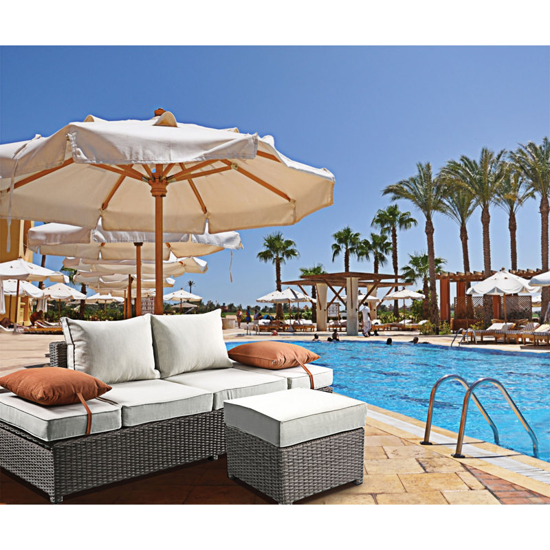 All-Weather Patio Sofa with Ottoman