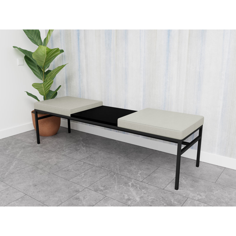 Structure en métal 2 places pour table d'attente Avon Rx Santé, Noir, Vinyle armure Sentry