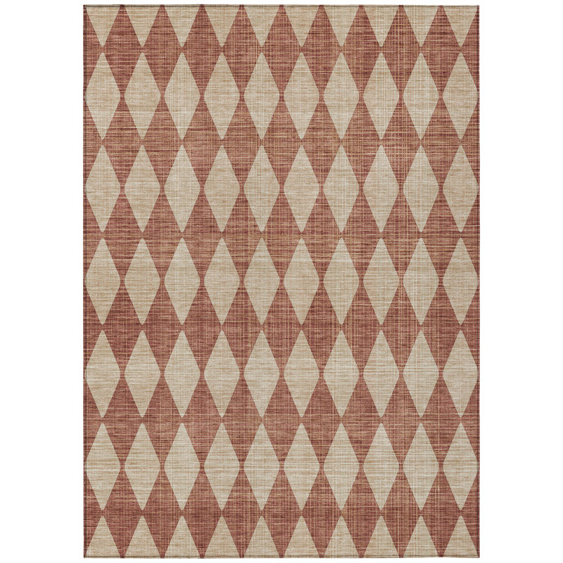 Loreen Flatweave Washable Geometric Indoor / Outdoor Rug, Rectangle 8' x 10'