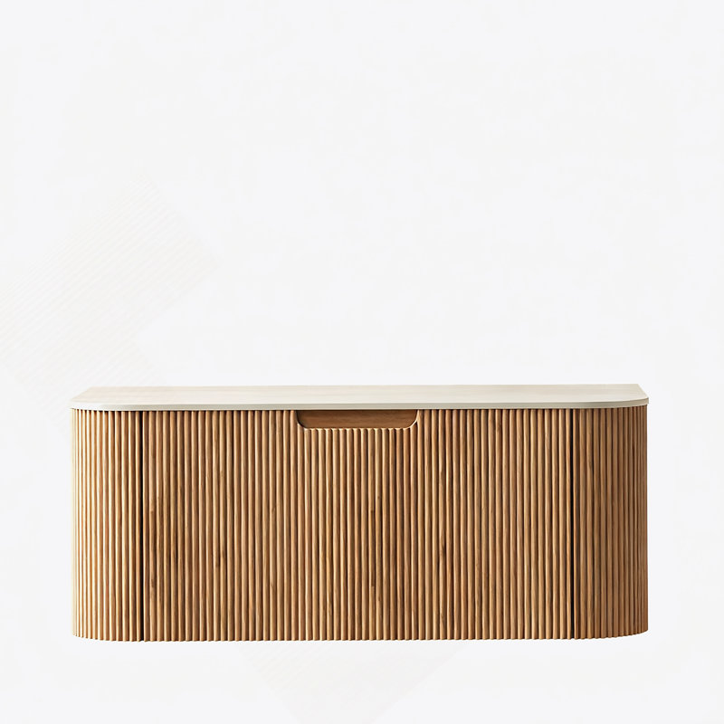 Wall Mounted Cabinet, With1 Drawer, 36", Natural Wood